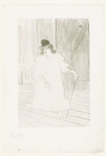 Portrait of singer Cecy Loftus on stage in theatre