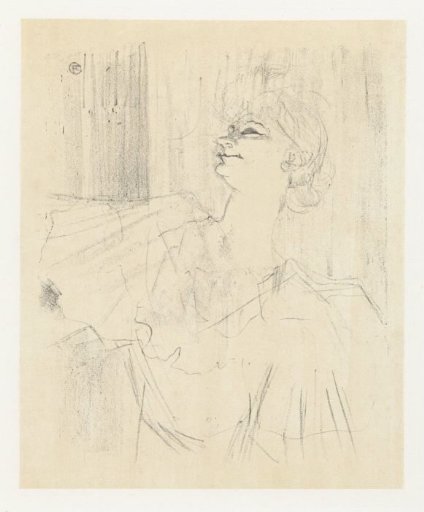 Portrait of actress Yvette Guilbert in A Ménilmontant de Bruant