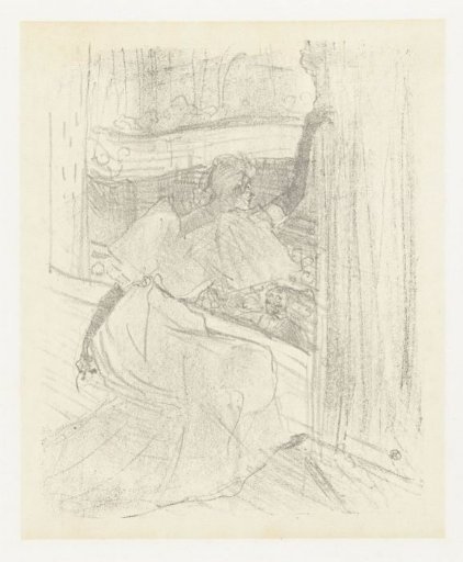 Portrait of actress Yvette Guilbert bowing to the audience