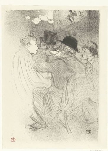Visitors in café Moulin Rouge