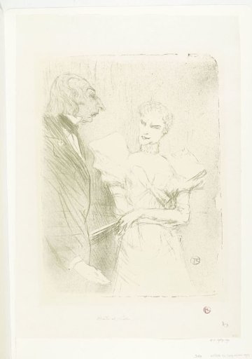 Portrait of actress Marthe Brandès and actor Louis-Pierre Leloir in the play Les Cabotins