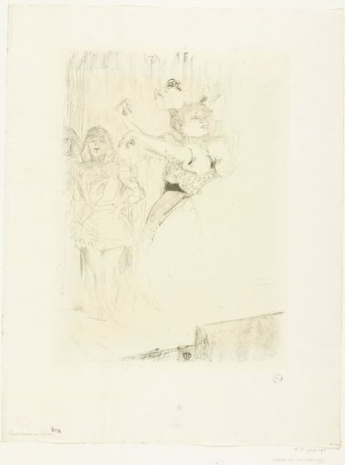 Portrait of actress Marcelle Lender while dancing the boléro in opera Chilpéric