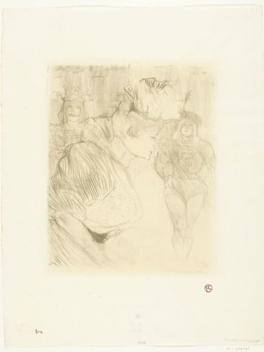 Portrait of actress Marcelle Lender bowing to the audience