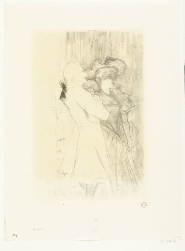 Portrait of singer Marcelle Lender and singer Numa Auguez in operetta La Chanson de Fortunio