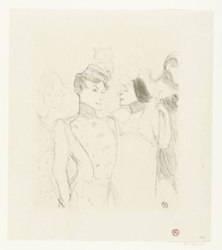 Portrait of actresses Marcelle Lender and Eve Lavallière in a revue at the Théâtre des Variétés