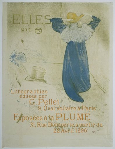 Poster for the exhibition of the series Elles by Toulouse-Lautrec at la Plume