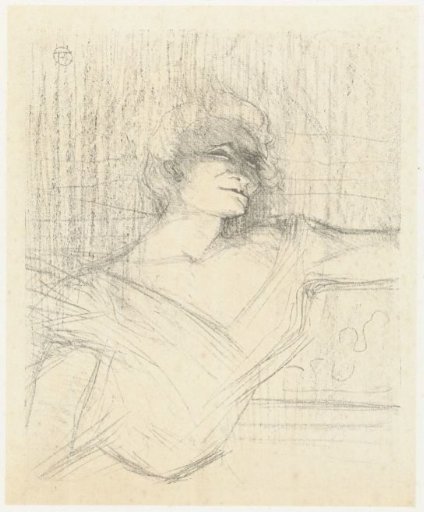 Portrait of actress Yvette Guilbert in Dans la Glu