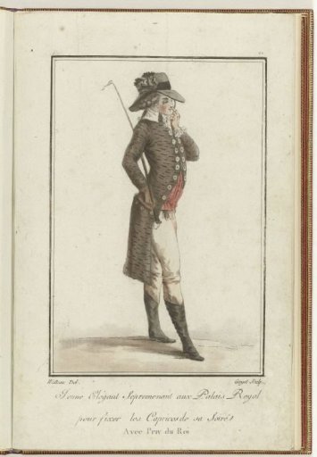 Young Elegant Man Strolling in the Palais Royal to Fix the Whims of His Evening