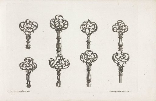 Eight key designs with animal motifs