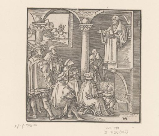 Martin Luther Preaching in a Church