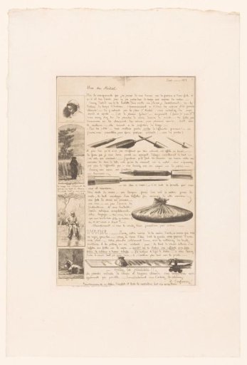 Letter on etching techniques with illustrations of various tools