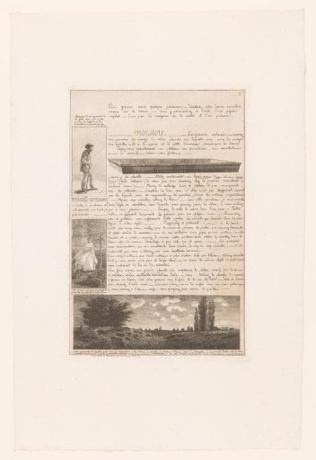 Letter on etching techniques with illustration of an etching bath