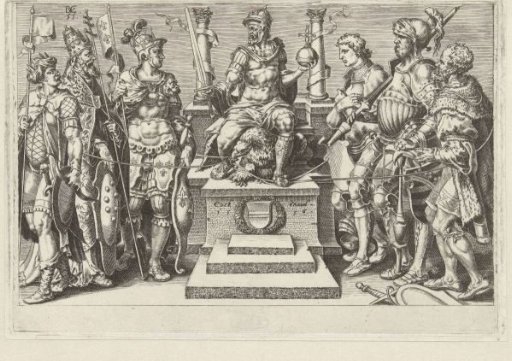 Emperor Charles V surrounded by his conquered opponents