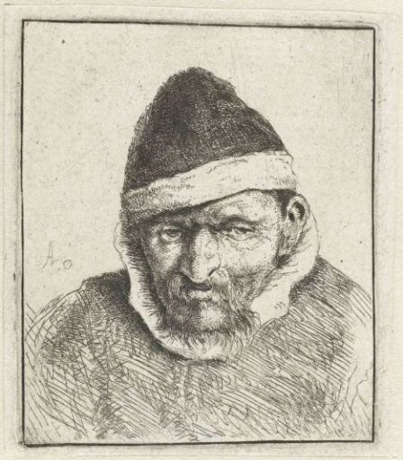 Bust Of An Old Peasant With A Pointed Hat