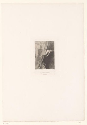 Reclining Nude Woman, Partially Behind a Curtain