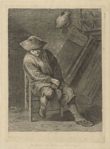 Seated peasant with jug