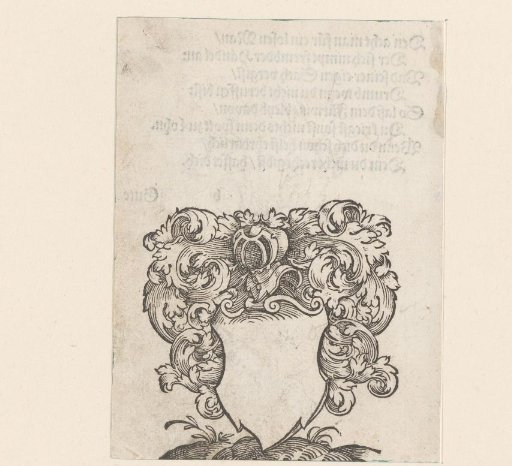 Empty coat of arms with a lute player as supporter