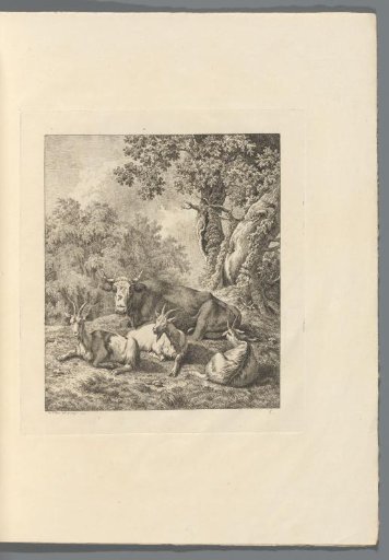 Wooded landscape with a cow and goats
