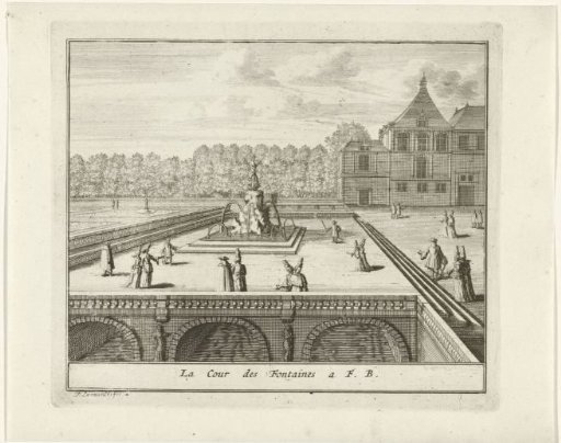 View of the Cour de la Fontaine of the Palace of Fontainebleau