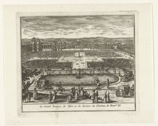 View of the Parterre and the Bassin de Tibre of the Palace of Fontainebleau