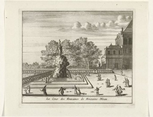 View of the Cour de la Fontaine of the Palace of Fontainebleau