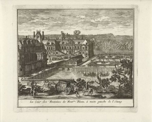 View of the Cour de la Fontaine of the Palace of Fontainebleau