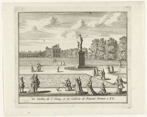 View of the Garden and the Galerie François I of the Palace of Fontainebleau