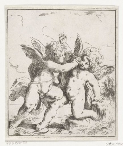 Fight between Cupid and a putto