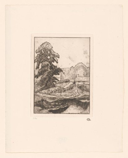 Landscape with a large tree
