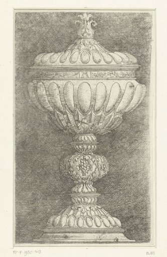 Cup decorated with large pomegranates