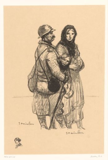 Soldier, Civilian Woman and Child During the First World War