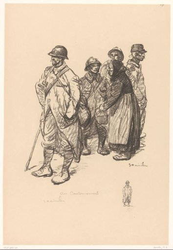 Soldiers and Civilian Woman in Army Quarters During the First World War