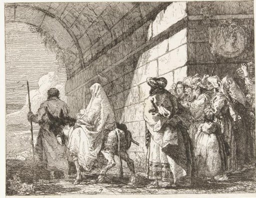 The Holy Family Departing Through a City Gate