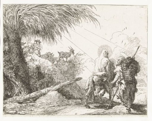 The Holy Family Passing a Shepherd with a Flock of Sheep and a Palm Tree During the Flight into Egypt