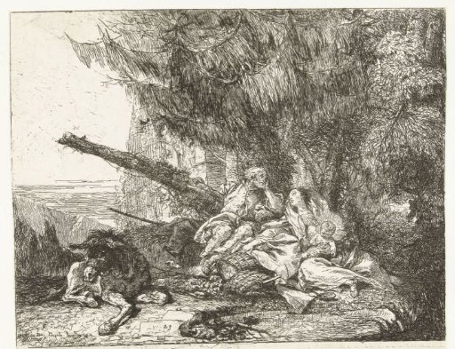The Holy Family Resting Under Trees During the Flight into Egypt