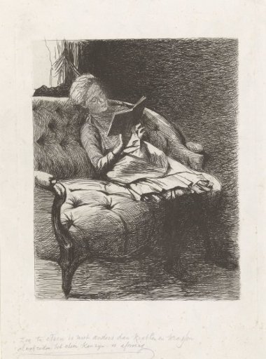 Girl reading on a sofa