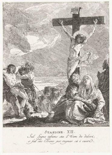 Christ on the Cross and Mary Supported by John Among Spectators on Calvary