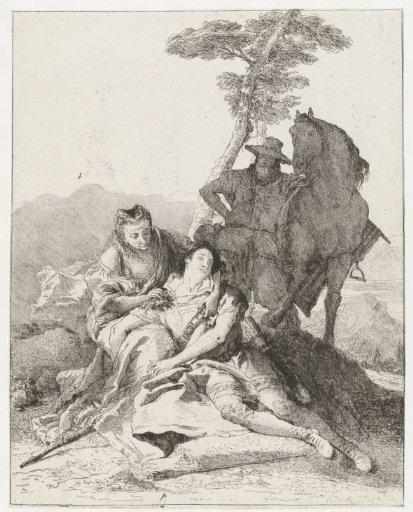 Angelica healing the wound of Medoro