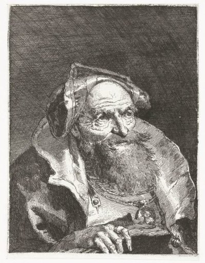 Old Man with Chain and Book