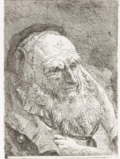 Old Man with Hand Tucked Under Mantle