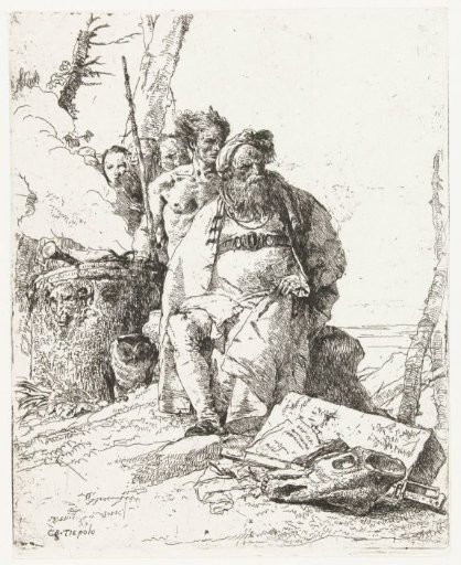Wizard and Four Men at a Smoking Altar