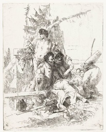 Pulcinello in Conversation with Two Magicians