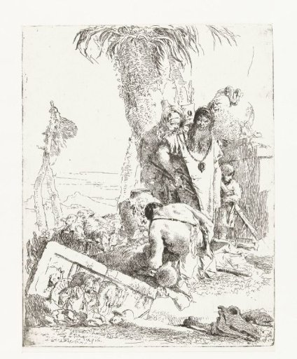 Two Magicians and Shepherd with Sheep