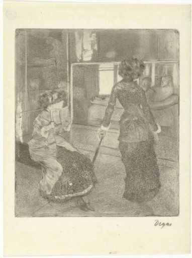 Mary Cassatt in the Louvre at the gallery with Etruscan art