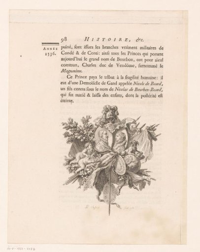 Coat of arms with portraits and dog