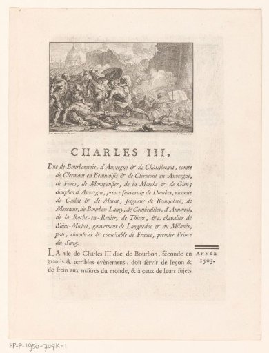 Charles de Bourbon-Monpensier wounded during the capture of Rome