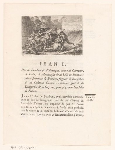 Jan I of Bourbon Wounded at the Battle of Agincourt