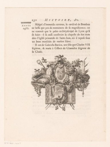 Coat of arms with mitre and scroll