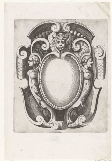 Cartouche with a little cherub at the top