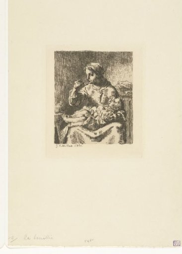 Woman feeding a child on her lap